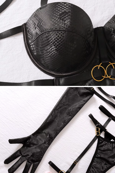 KEIRA | Lencería sensual de piel de serpiente