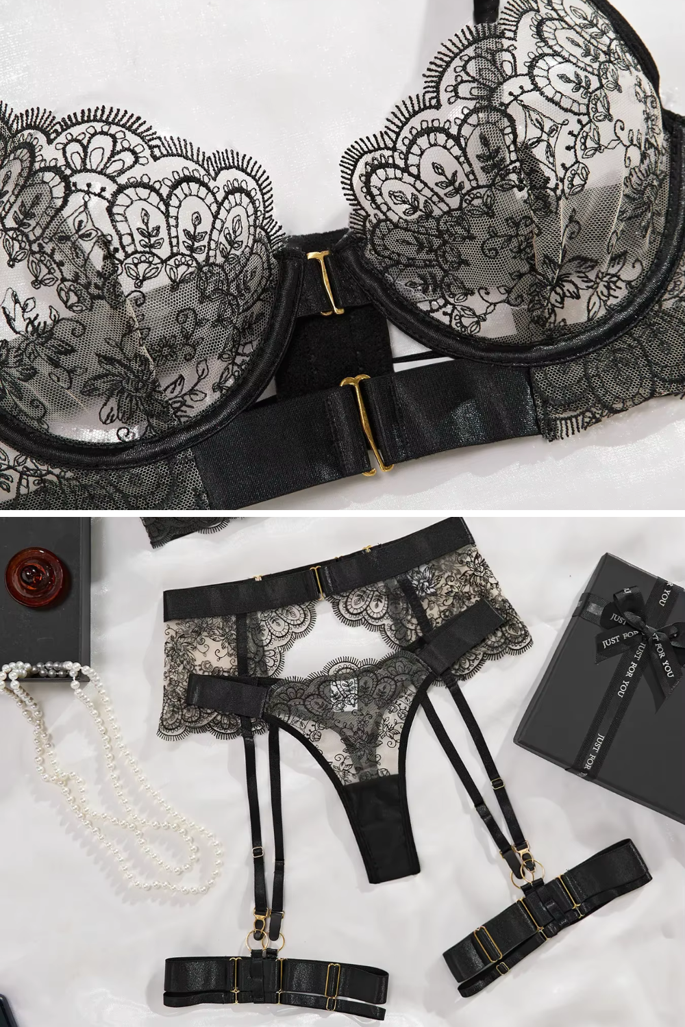 ISABELLA | Lencería seductora con aros para las piernas